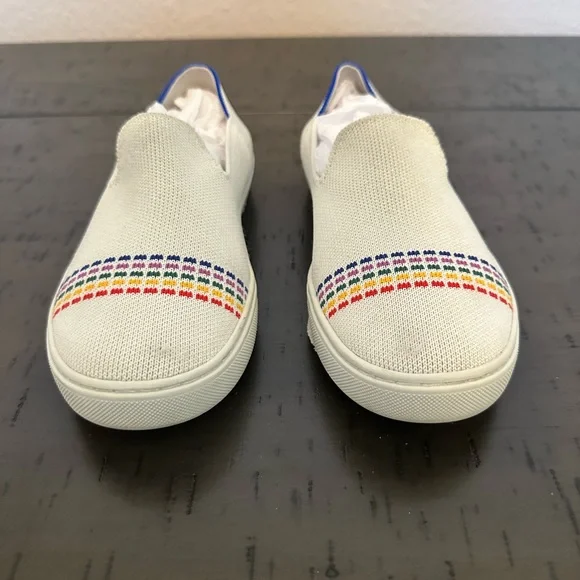 Rothy’s White Rainbow The Kids Sneaker - Picture 4 of 7